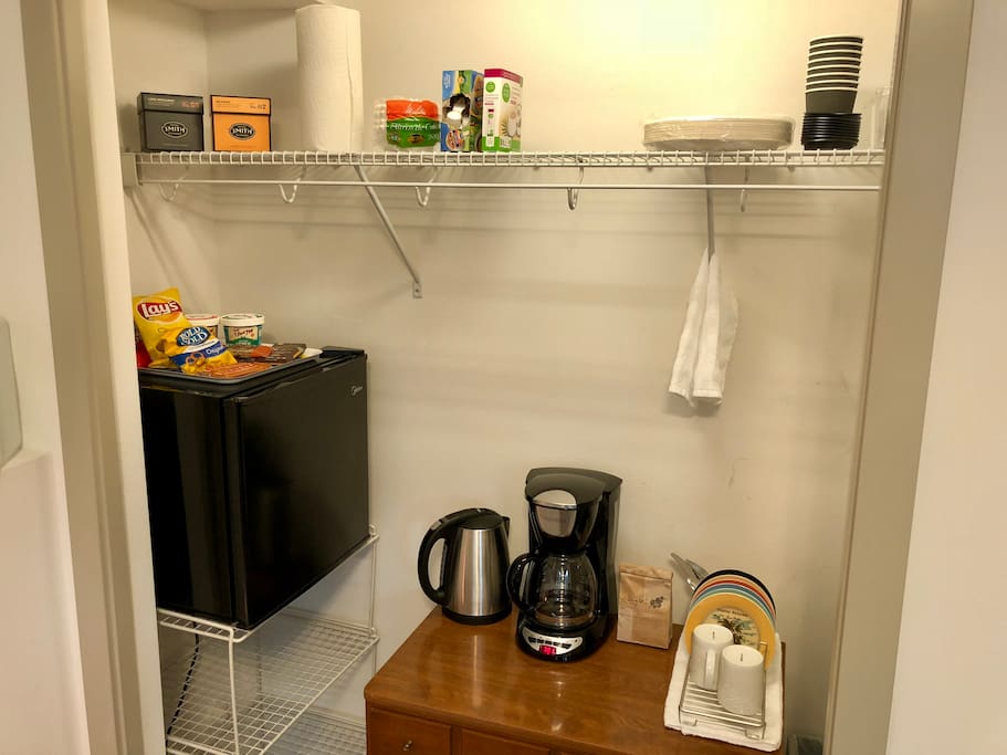 Kitchenette in Den - Coffee, Tea, & Snacks