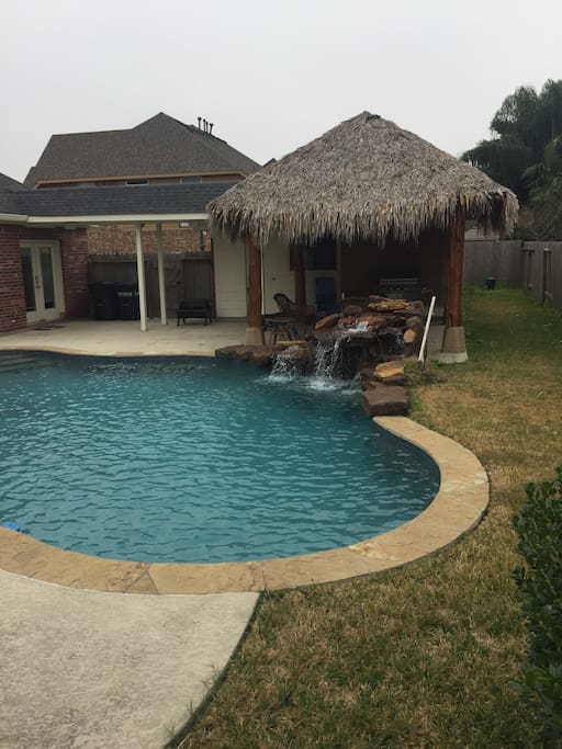 Outdoor pool and palapa