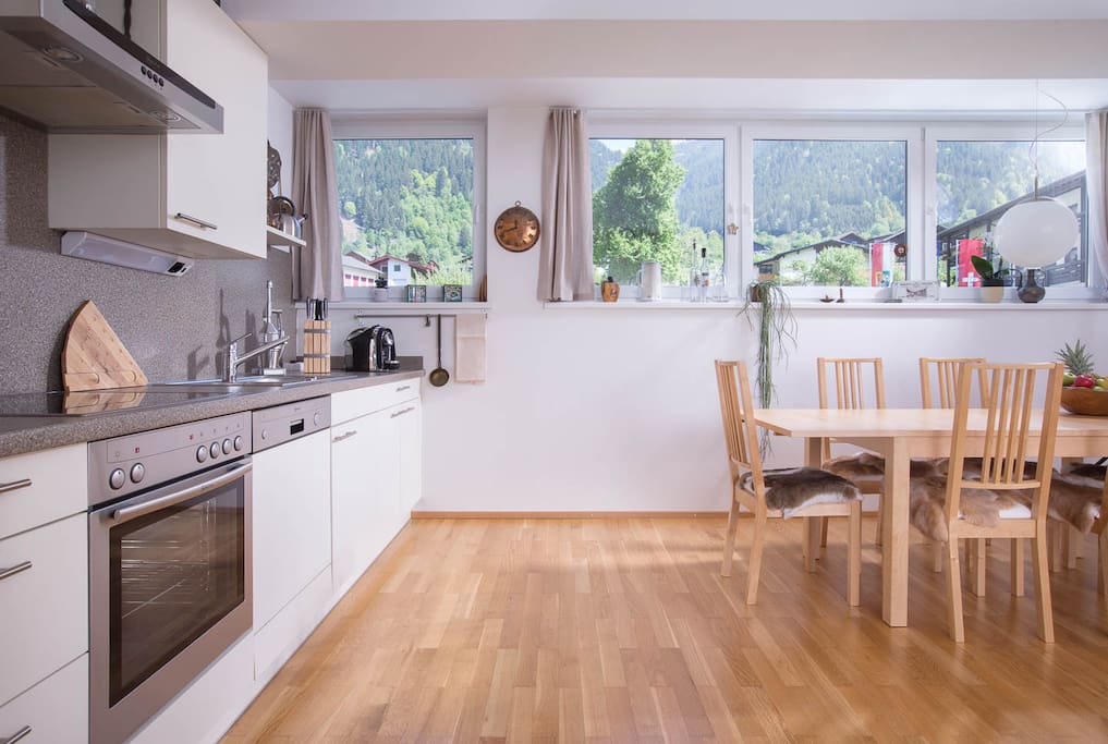 dining room and kitchenette