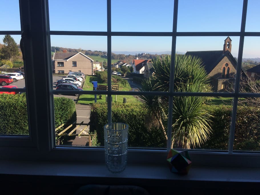 View from window which is east facing so room is bright and light.