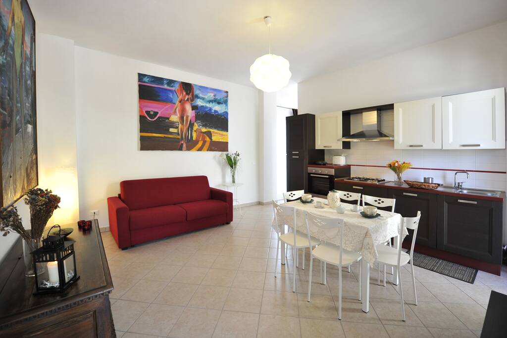 soggiorno, cucina completa