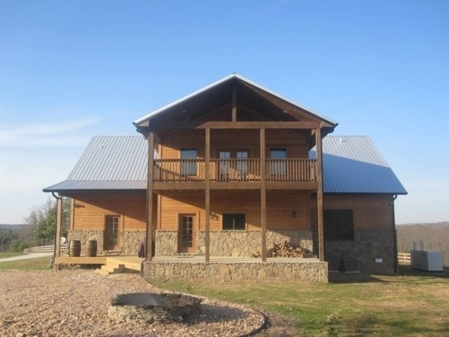 Back of house and fire pit
