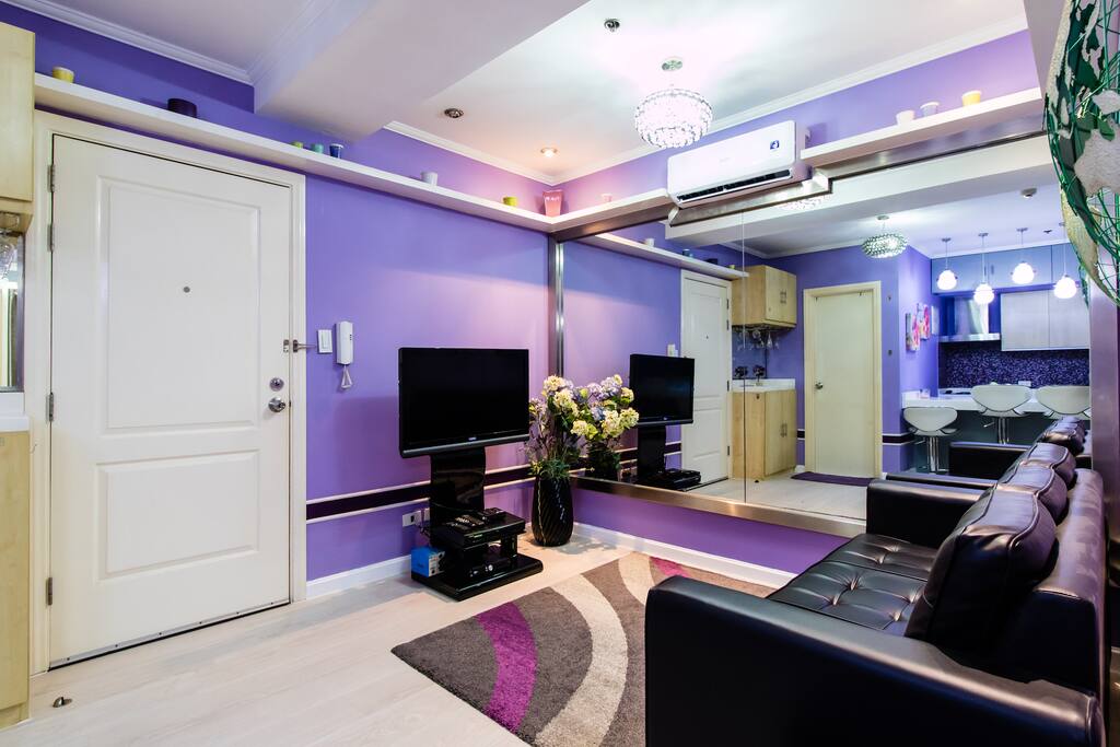 Living space is large enough to host a group of friends or do some morning yoga before your busy day.