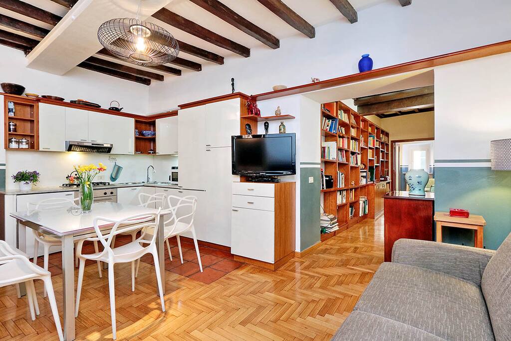 Living room and kitchenette