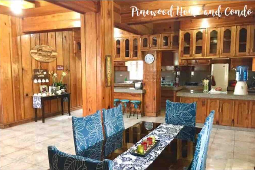 When ambiance of elegance, nature & relaxation blend to make the best Baguio vacation experience..
Take a glimpse of what a calming staycation looks like.
Our open layout of Dining and Kitchen area makes you move with ease while preparing your food.