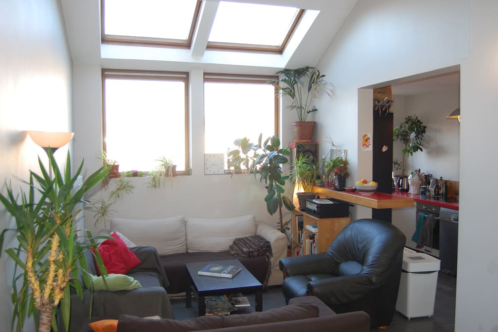 Very bright and comfortable living room. Connected to kitchen.