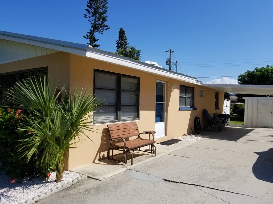 Entry door and carport