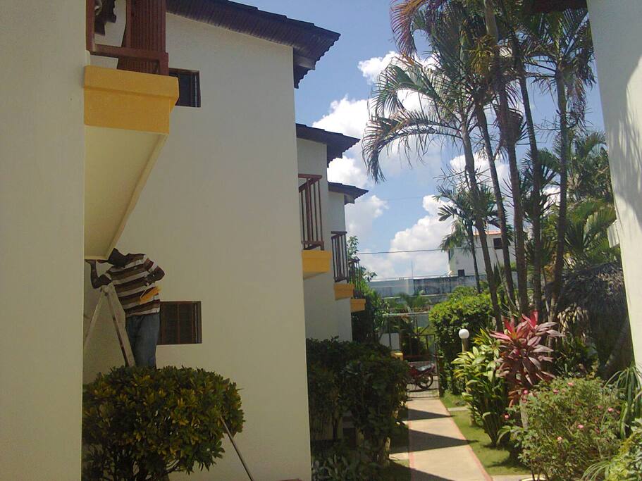 Just a few steps through the garden area to the pool.