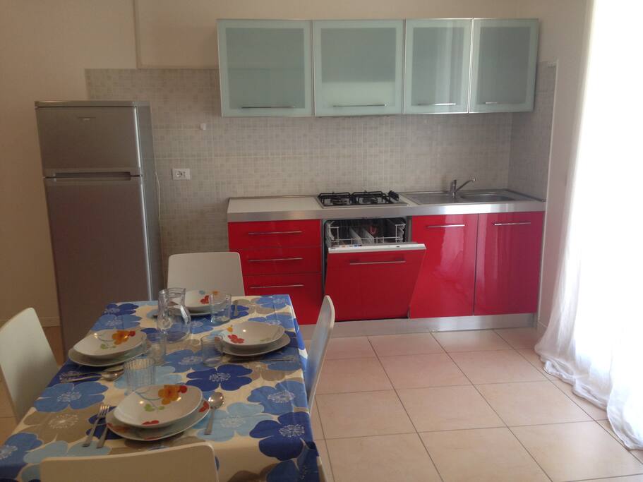 cucina con divano letto