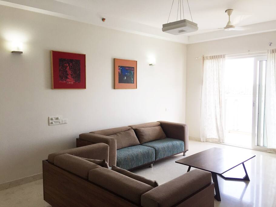 Living Room opens out into Balcony facing sea