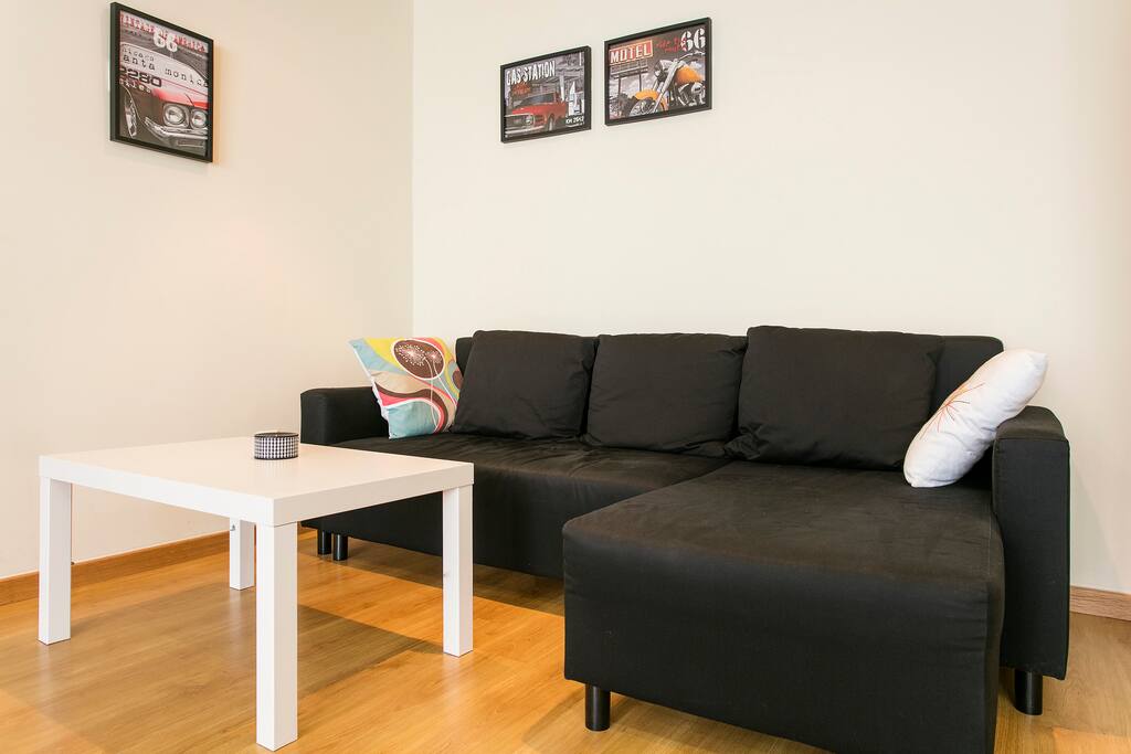 Living-room, showing the sofa-bed.