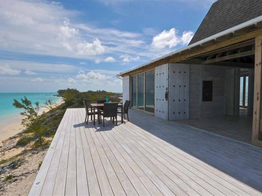 Patio with access to the beach