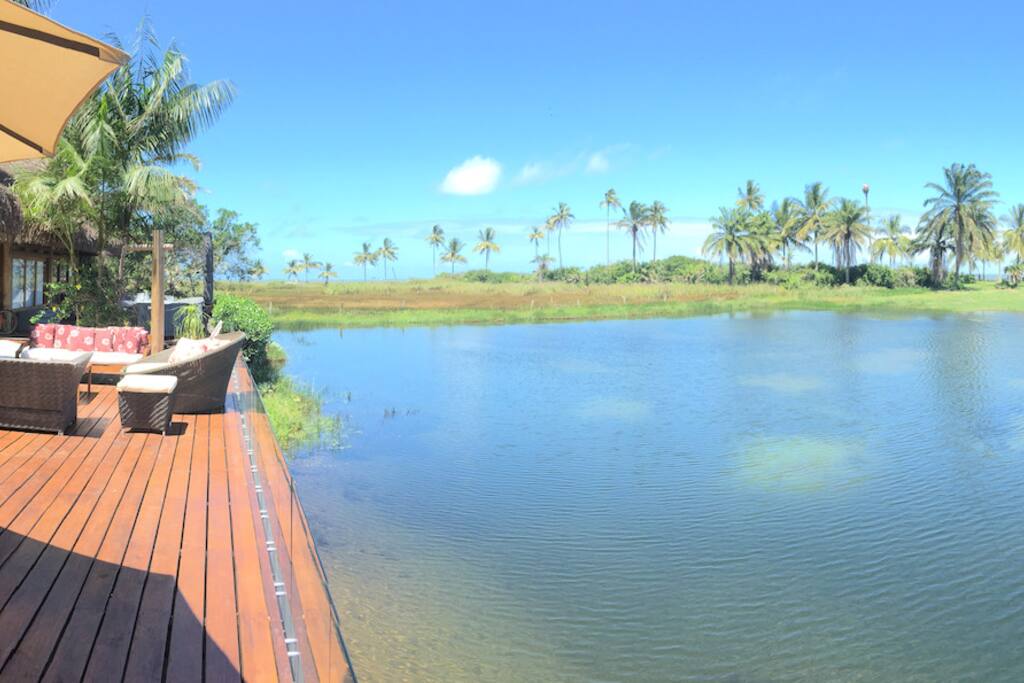 Balcony and lake