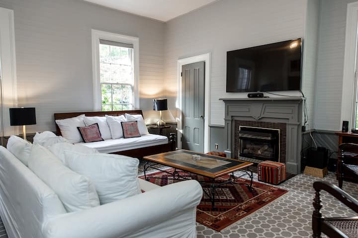 65" TV and room for Plenty in TV room.  The TV room also hosts a full size comfortable sofa to sleep as well as a twin-size daybed. A floor mattress is also offered.