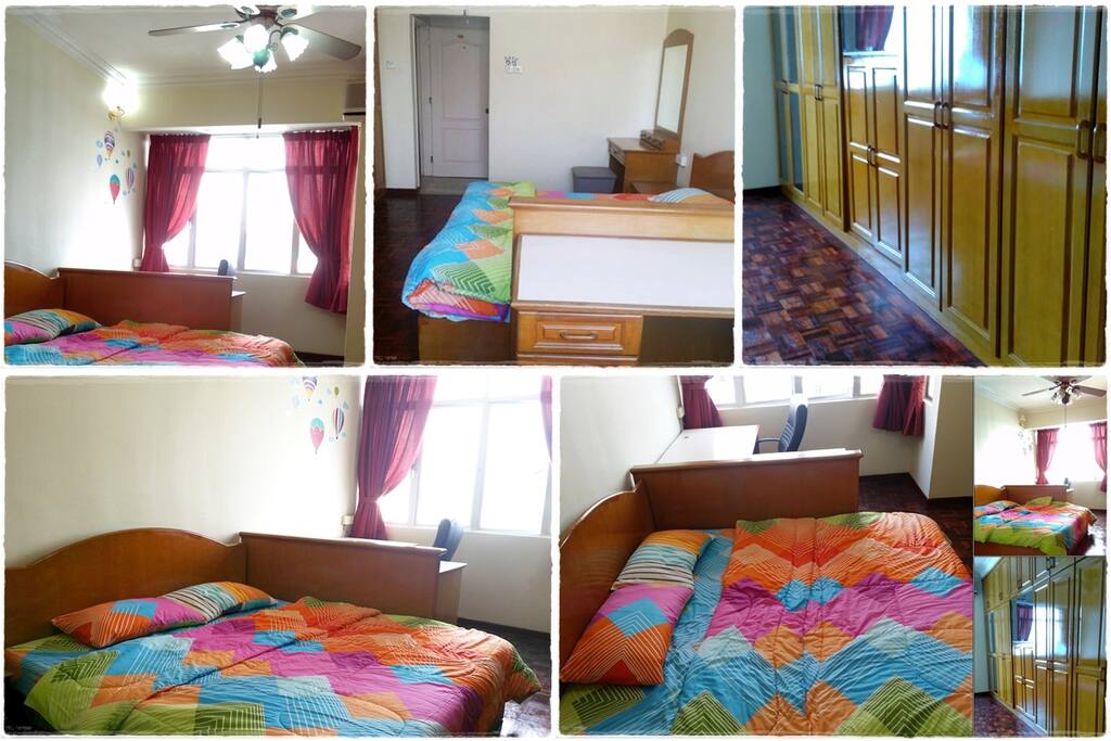 Master Room - Equipped with Built-in Wardrobe, Dressing table, Working Desk,High Chair & Attached Bathroom