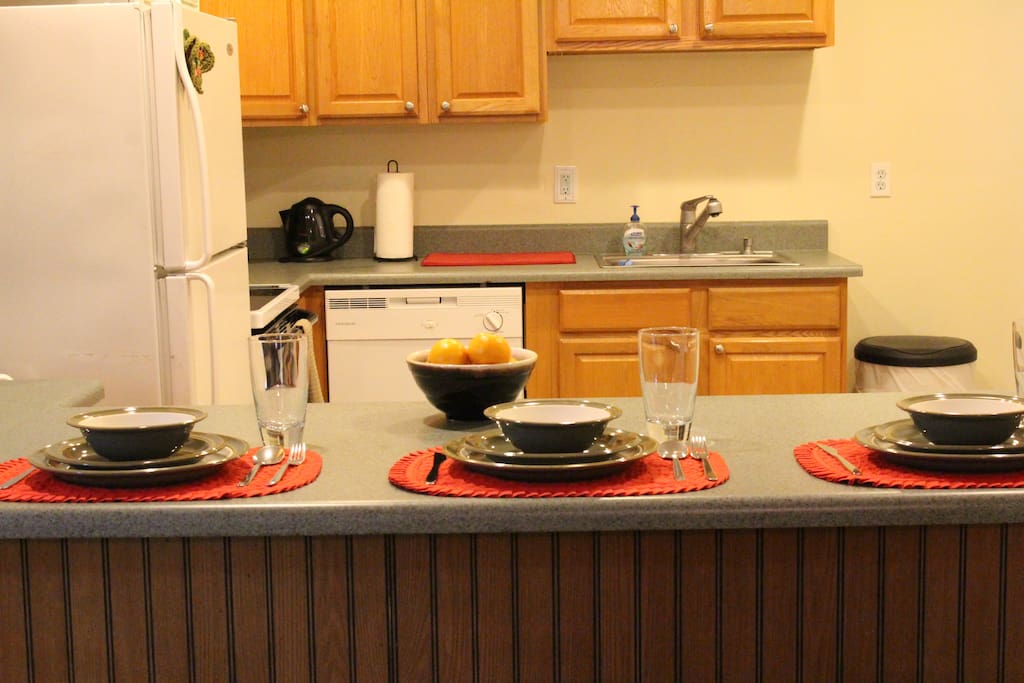 Mornings become connection time at this lovely breakfast bar. Coffee anyone?