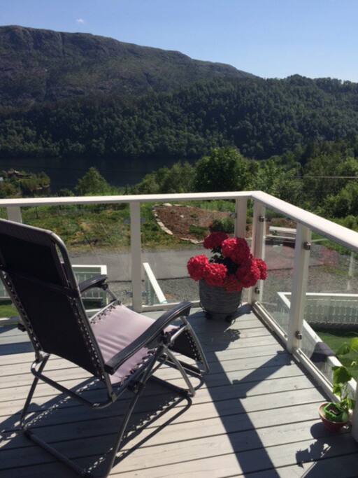 Beautiful view to mountains and Norwegian nature.