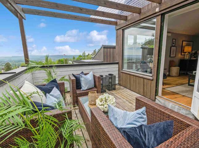 Hyggelig hus med flott utsikt.