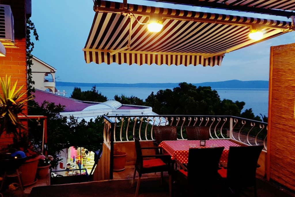 Large Terrace with sea view at sunset