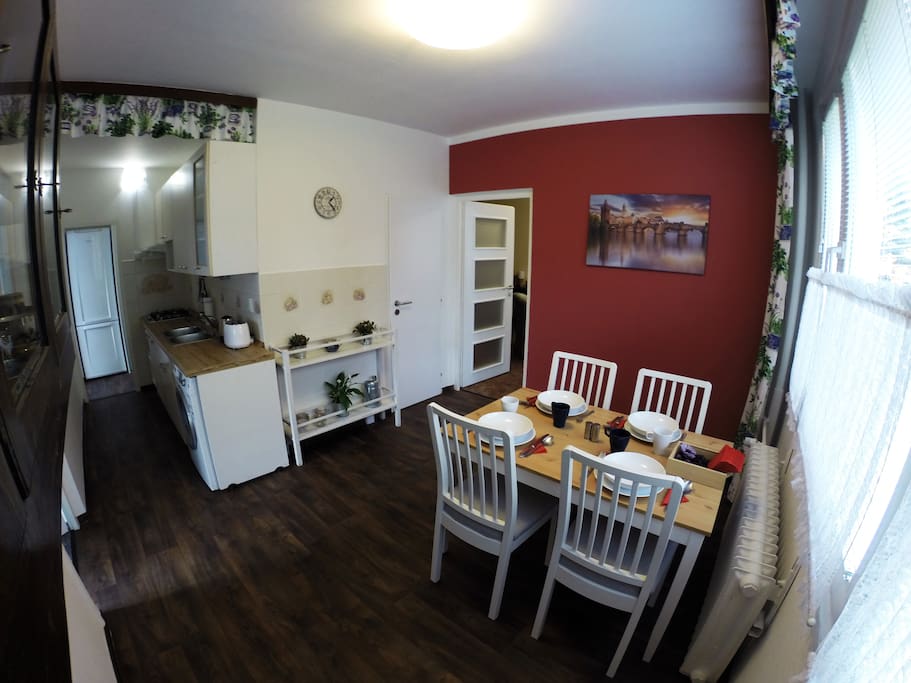 Kitchen with dining room