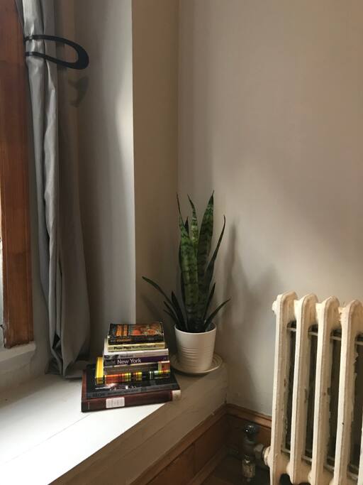 Cozy reading nook next to the window.