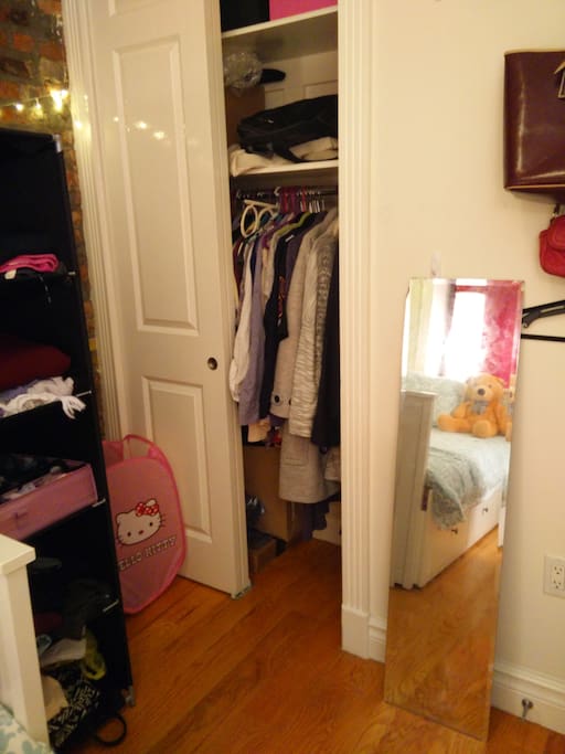 spacious shelfs and closet.