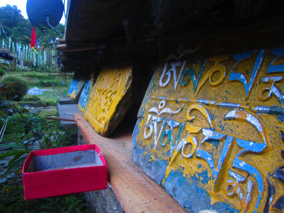 A typical buddhist stone prayer tablet.