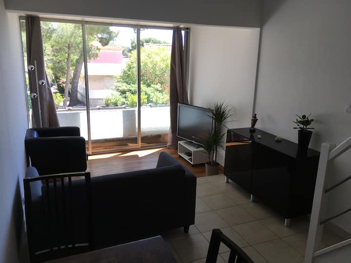 Charming 2-room beachfront, La Couronne beach