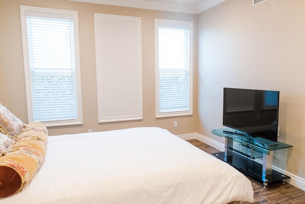 Bright room with two large windows