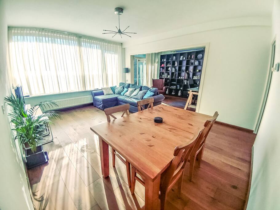 Living room with massive window