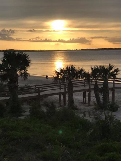 Sunset view from deck