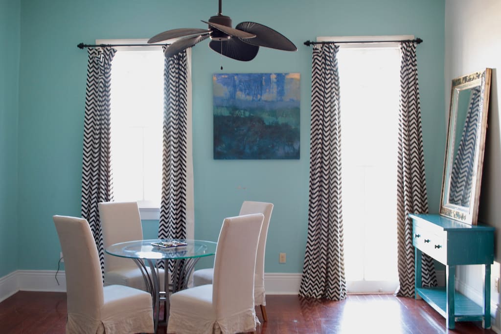 Large, light filled living/dining area