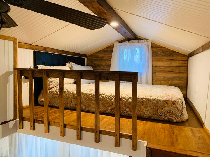 Sleeping loft with a Queen sized bed