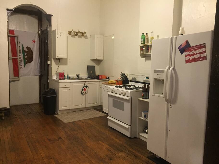 Kitchen with gas stove