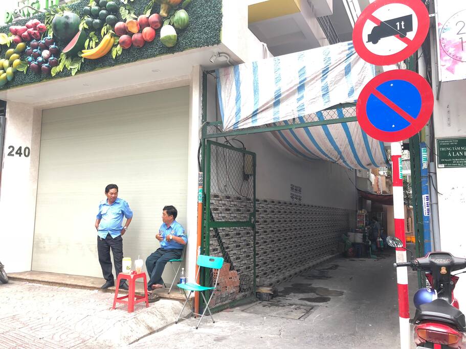 Go through this entrance