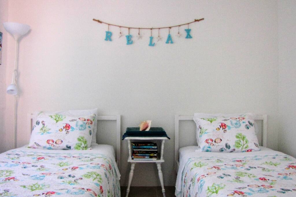 Light and bright, our guest room is private and sleeps two.