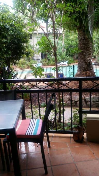Front balcony over looking adult only pool