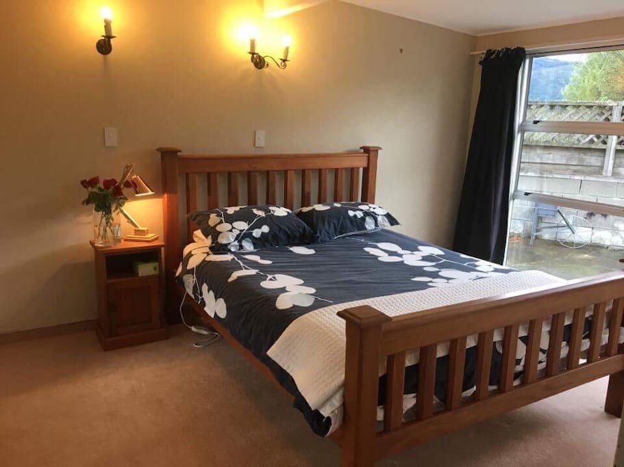 External private access out the ranch slider. The room has a wall heater and electric blanket for your comfort.
