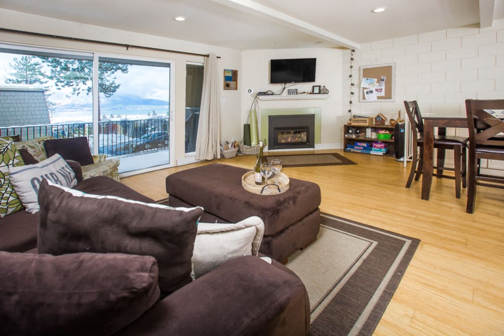 Living room with with cozy gas fireplace