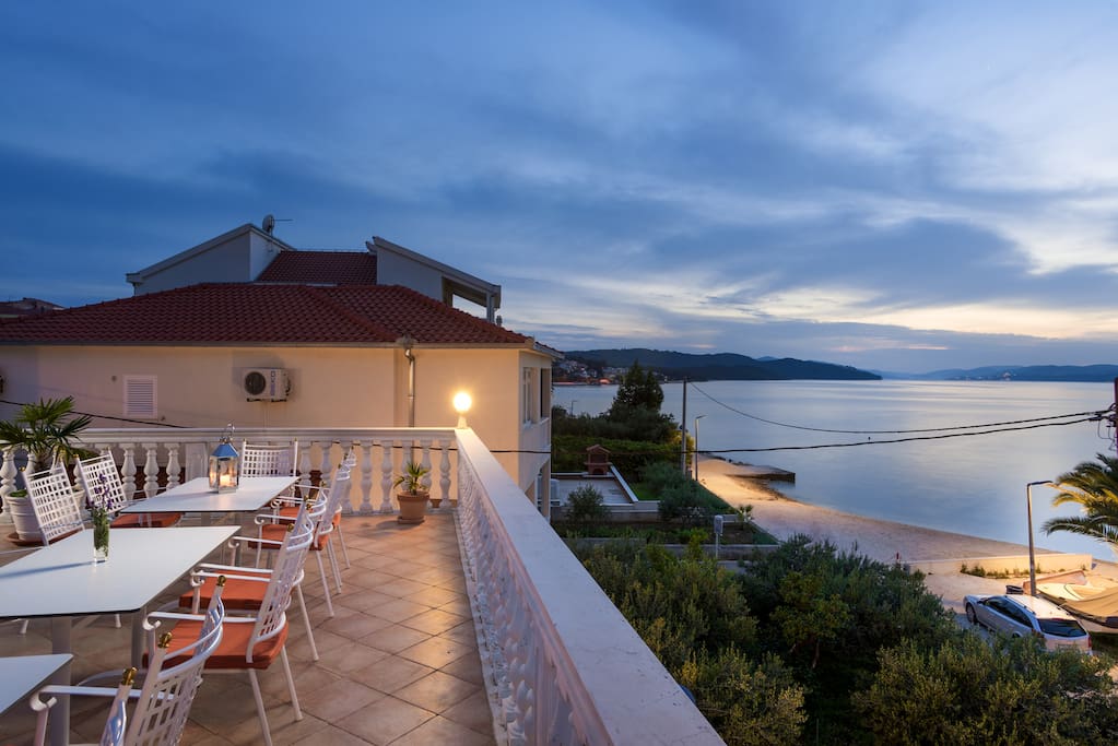 Roof terrace and sunset