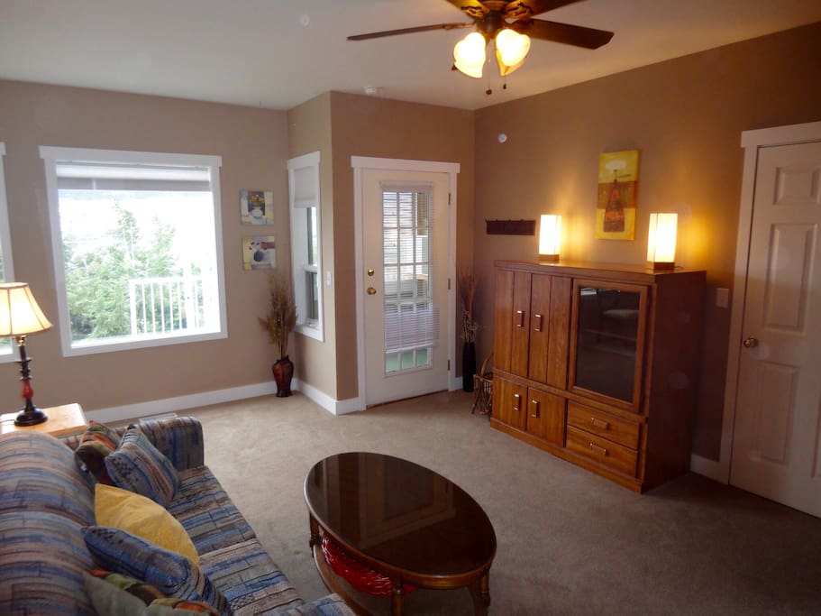 Living space, private entrance, t.v. and view