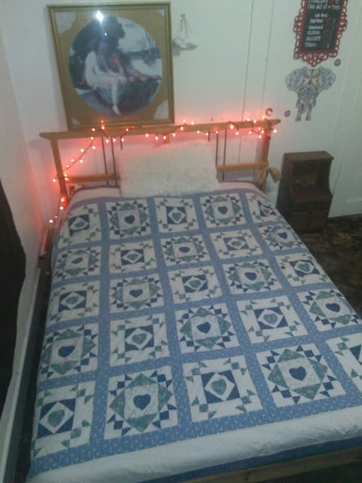 double bed, also plenty of space to put an air mattress.