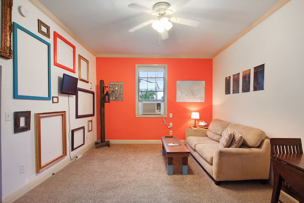 Living Room with sleeper sofa that sleeps two.