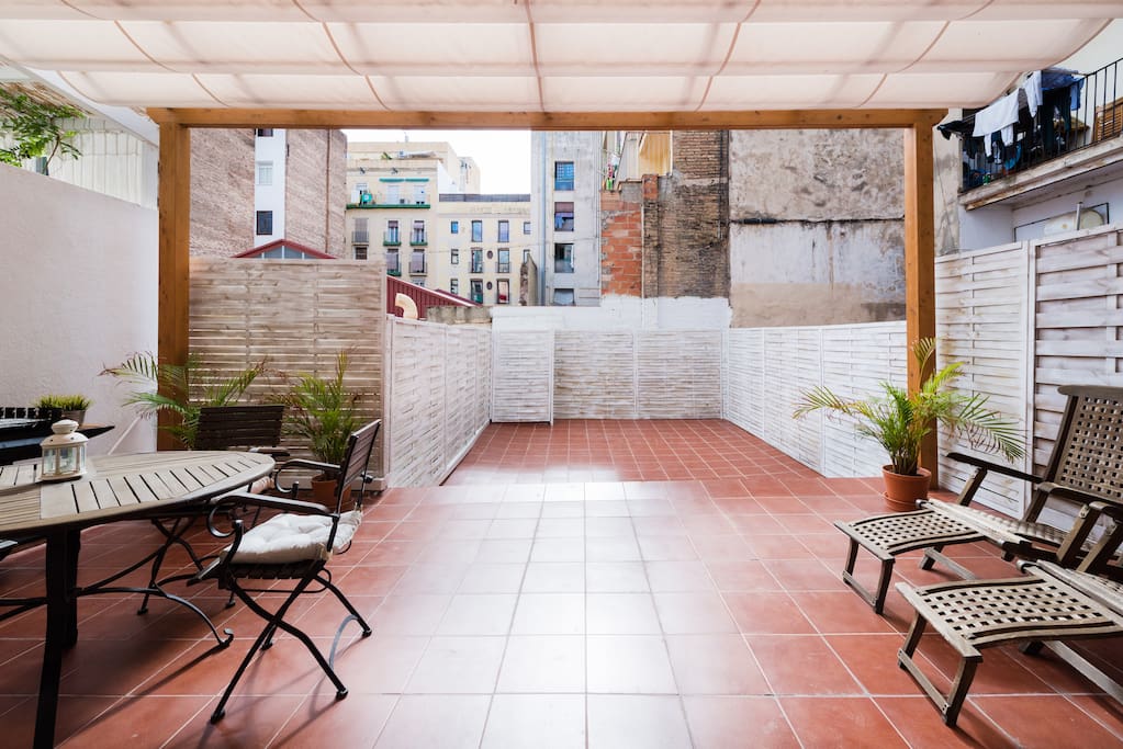 It features a huge private terrace with tons of natural light