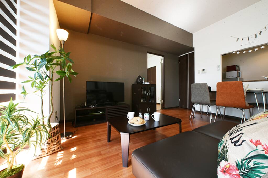 Simple modern style - living room a sofa bed and dining table set
