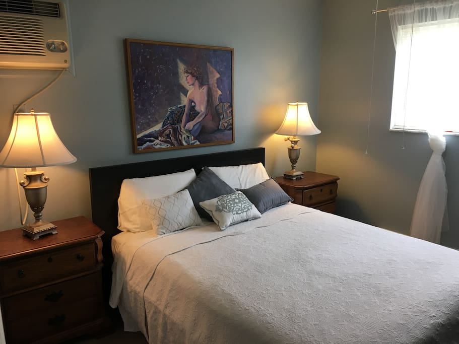 Brand new queen bed.