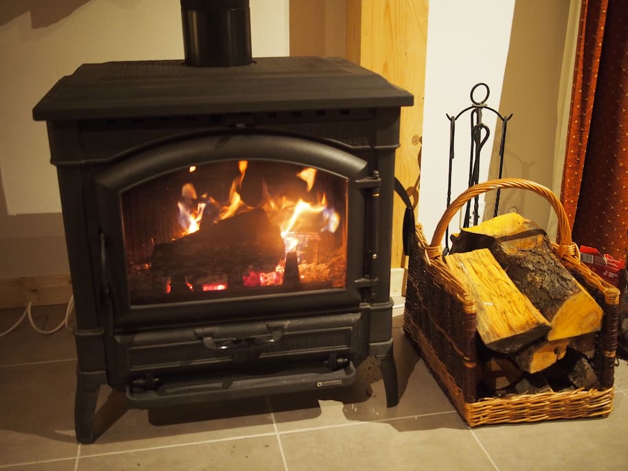 Warming wood burning stove