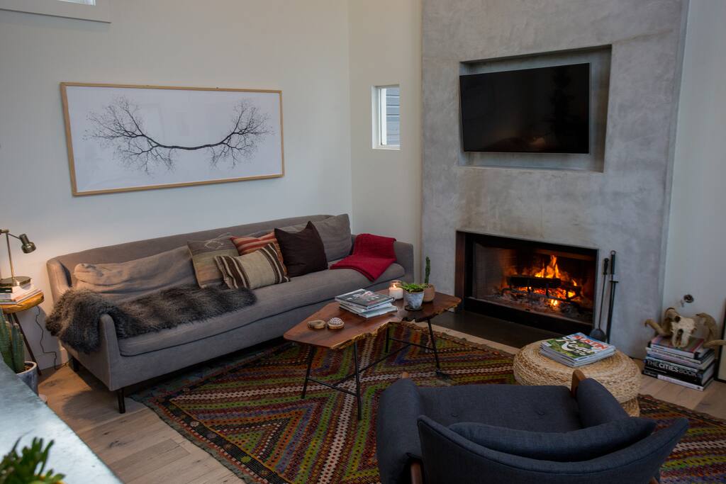 Cozy fireplace