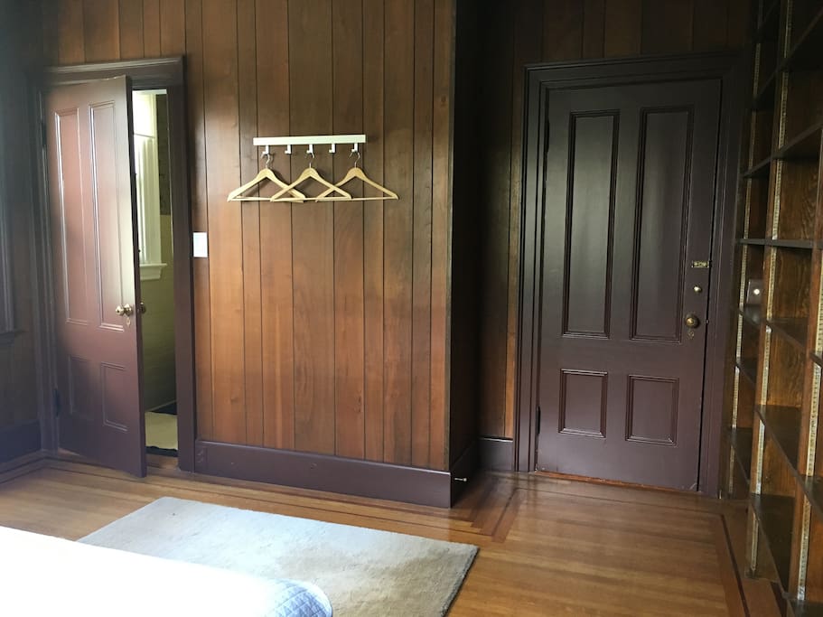 Lots of shelf space and a door you can lock for security and privacy.