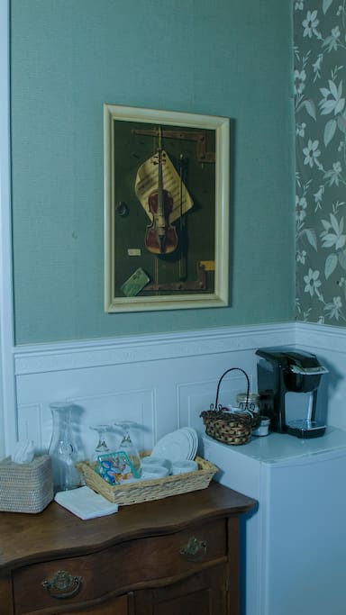 Coffee Bar and Refrigerator